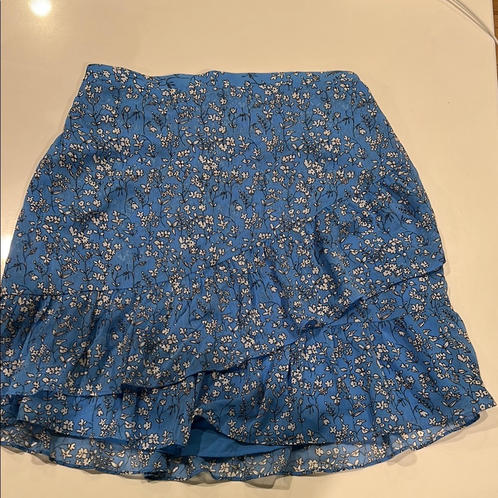 Banana Republic Blue Wrap Mini Skirt Ruffled Casual